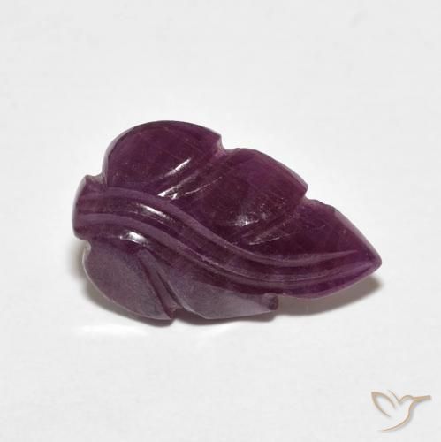 3.86 ct Purple Ruby Stone, Natural Ruby in Carved Leaf Shape for Sale