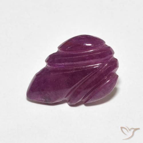 3.19 ct Purple Ruby Stone, Natural Ruby in Carved Leaf Shape for Sale
