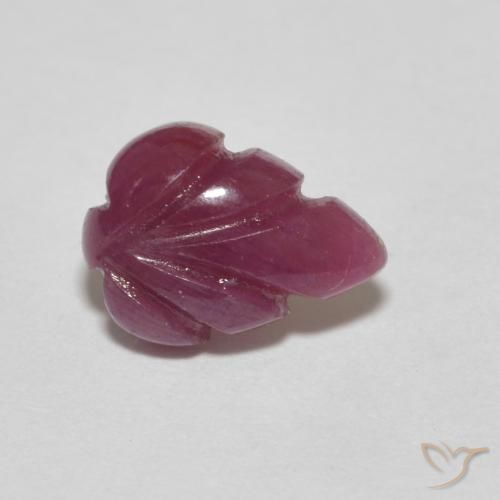 1.67 ct Red Ruby Stone, Natural Ruby in Carved Leaf Shape for Sale