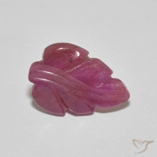 1.88 ct Purple Ruby Stone, Natural Ruby in Carved Leaf Shape for Sale