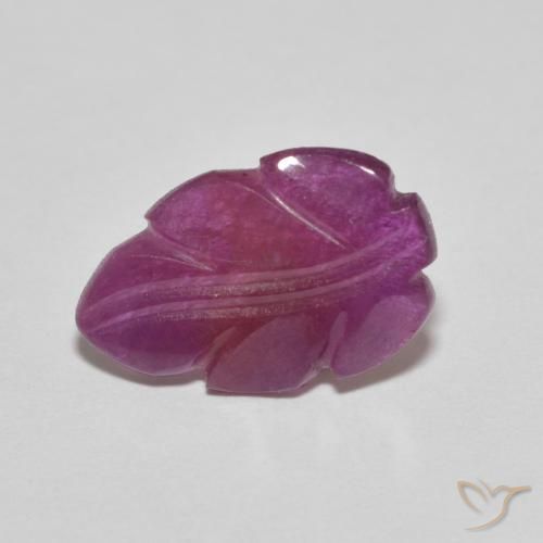 2.61 ct Purple Ruby Stone, Natural Ruby in Carved Leaf Shape for Sale