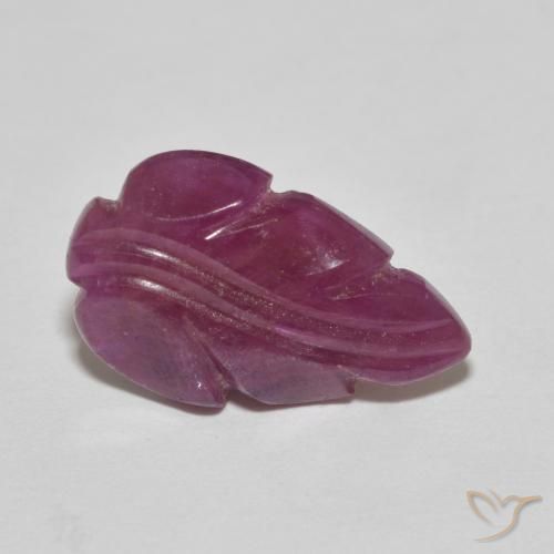 4.07 ct Purple Ruby Stone, Natural Ruby in Carved Leaf Shape for Sale