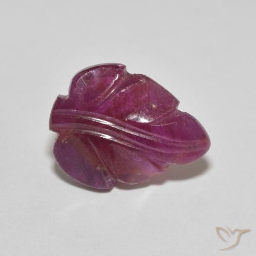4.64 ct Purple Ruby Stone, Natural Ruby in Carved Leaf Shape for Sale