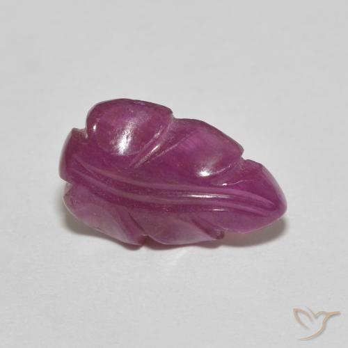 2.52 ct Purple Ruby Stone, Natural Ruby in Carved Leaf Shape for Sale