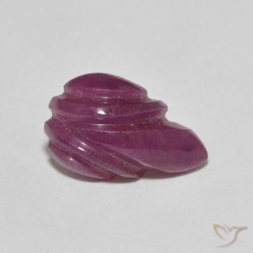 2.52 ct Purple Ruby Stone, Natural Ruby in Carved Leaf Shape for Sale