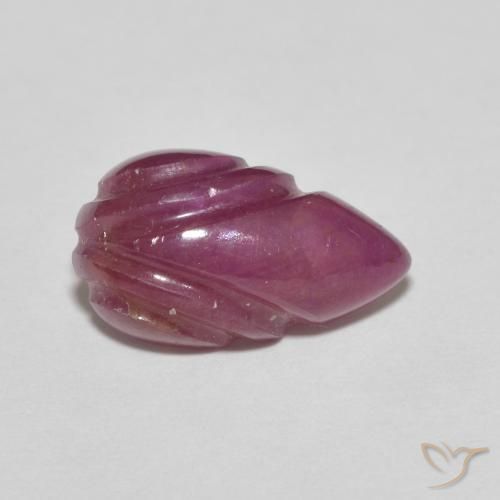 3.48 ct Purple Ruby Stone, Natural Ruby in Carved Leaf Shape for Sale