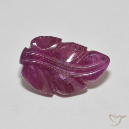 5.10 ct Purple Ruby Stone, Natural Ruby in Carved Leaf Shape for Sale