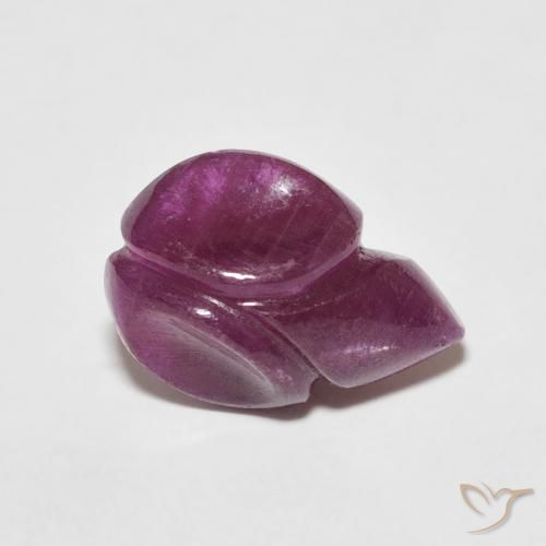 3.38 ct Red Ruby Stone, Natural Ruby in Carved Flower Shape for Sale
