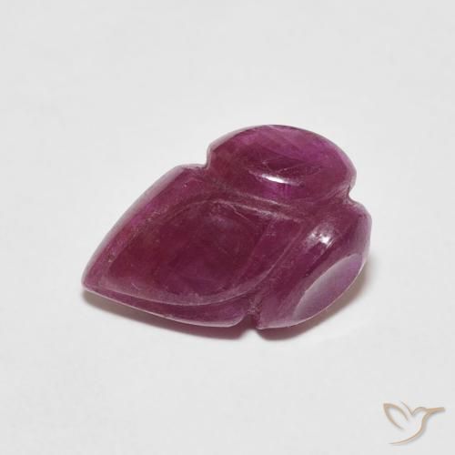 2.30ct Natural Deep Red Ruby, Flower Cut, Opaque