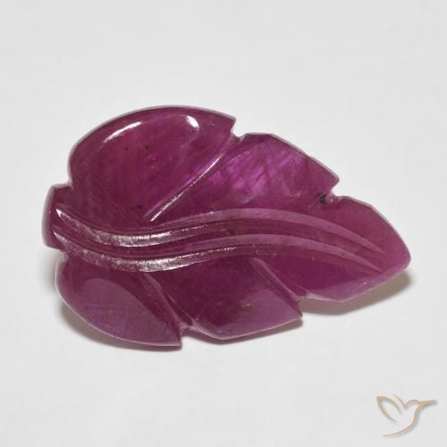 5.73 ct Red Ruby Stone, Natural Ruby in Carved Leaf Shape for Sale