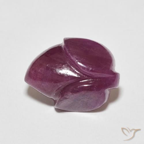 4.90ct Natural Dark Red Ruby, Flower Cut, Opaque