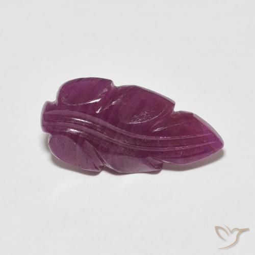 3.38 ct Red Ruby Stone, Natural Ruby in Carved Leaf Shape for Sale