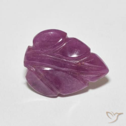 3.36 ct Red Ruby Stone, Natural Ruby in Carved Leaf Shape for Sale