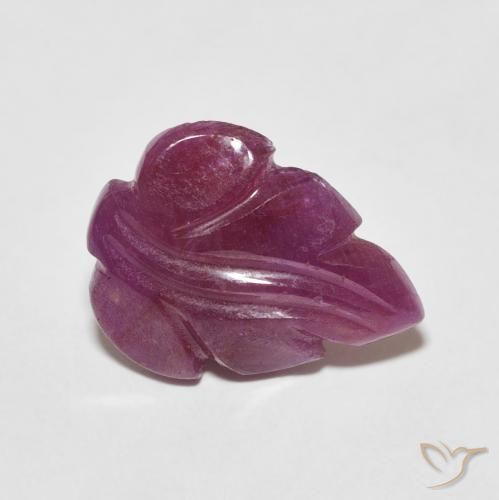 3.75 ct Red Ruby Stone, Natural Ruby in Carved Leaf Shape for Sale