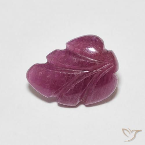 1.23 ct Red Ruby Stone, Natural Ruby in Carved Leaf Shape for Sale
