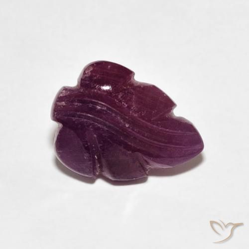 2.78 ct Purple Ruby Stone, Natural Ruby in Carved Leaf Shape for Sale
