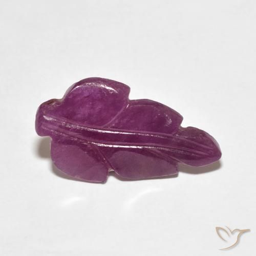 2.74 ct Purple Ruby Stone, Natural Ruby in Carved Leaf Shape for Sale