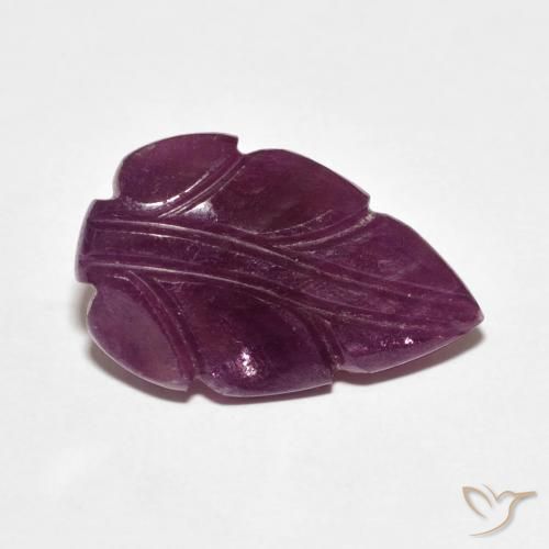 6.73 ct Purple Ruby Stone, Natural Ruby in Carved Leaf Shape for Sale