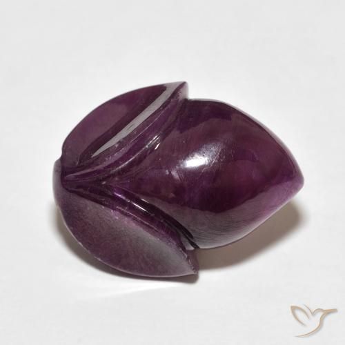 13.39 ct Purple Ruby Stone, Natural Ruby in Carved Flower Shape for Sale