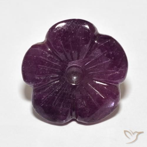 13.78ct Natural Medium Purple Ruby, Flower Cut, Opaque