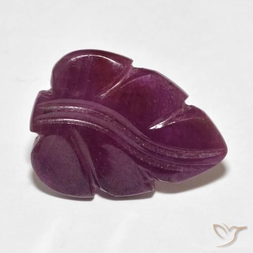 9.79 ct Purple Ruby Stone, Natural Ruby in Carved Leaf Shape for Sale
