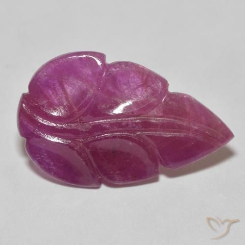 4.63 ct Purple Ruby Stone, Natural Ruby in Carved Leaf Shape for Sale