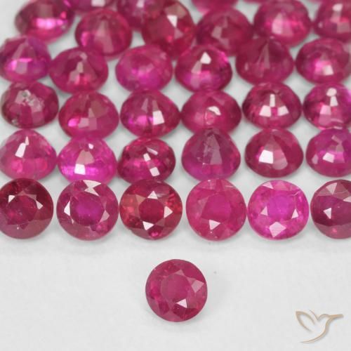 4.65 ctw Red Ruby Stones, Natural Ruby in Round Facet Shape for Sale