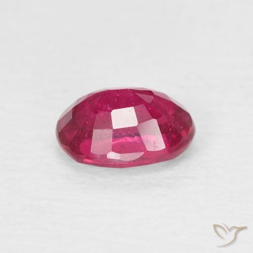 Ruby Gemstone in 7 x 5 mm (calibrated) Size for Sale, Ruby Stone in Purple-Red Color