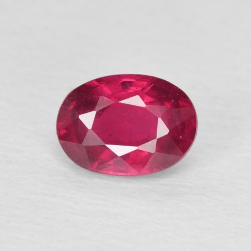 1.24 ct Oval Cut Ruby, 6.9 x 5 mm From Madagascar, Photo A