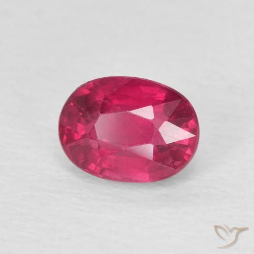 1.37 ct Red Ruby Stone, Natural Ruby in Oval Facet Shape for Sale