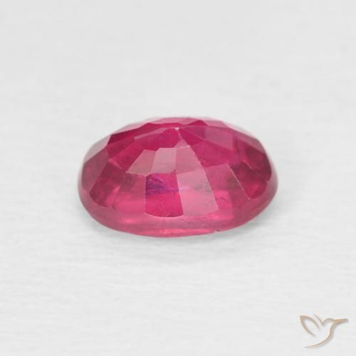 Ruby Gemstone in 7 x 5 mm (calibrated) Size for Sale, Ruby Stone in Deep Reddish Pink Color