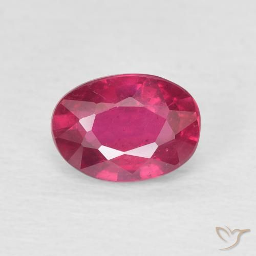 1.37ct Natural Light Red Ruby, Oval, VS
