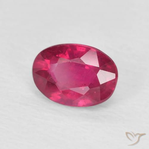 1.37 ct Red Ruby Stone, Natural Ruby in Oval Facet Shape for Sale