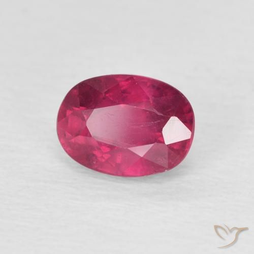 1.28 ct Red Ruby Stone, Natural Ruby in Oval Facet Shape for Sale