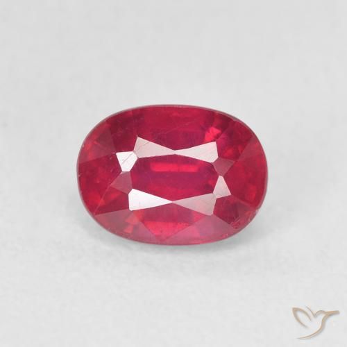 1.38ct Natural Medium Red Ruby, Oval, VS