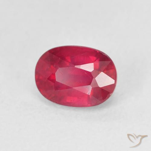 1.38 ct Red Ruby Stone, Natural Ruby in Oval Facet Shape for Sale