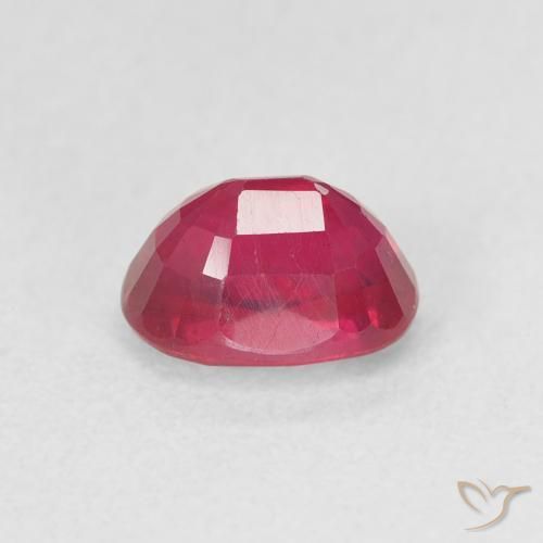 Ruby Gemstone in 7 x 5 mm (calibrated) Size for Sale, Ruby Stone in Medium Red Color