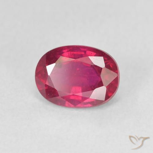1.24 ct Red Ruby Stone, Natural Ruby in Oval Facet Shape for Sale