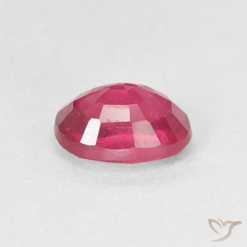 Ruby Gemstone in 7 x 5.4 mm Size for Sale, Ruby Stone in Pinkish Red Color