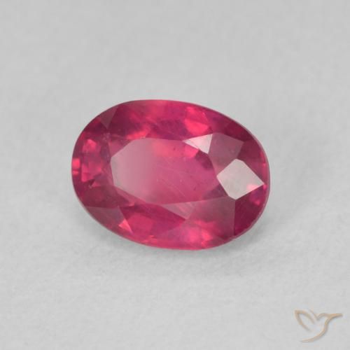 1.24 ct Red Ruby Stone, Natural Ruby in Oval Facet Shape for Sale