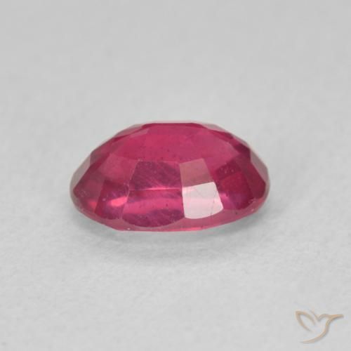 Ruby Gemstone in 7 x 5 mm (calibrated) Size for Sale, Ruby Stone in Light Red Color