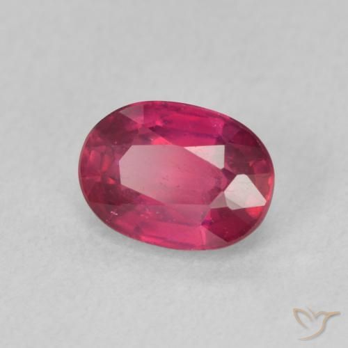 1.25 ct Red Ruby Stone, Natural Ruby in Oval Facet Shape for Sale