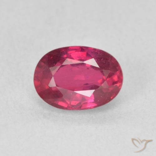 1.23ct Natural Light Red Ruby, Oval, VS