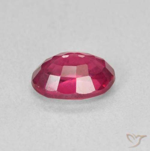 Ruby Gemstone in 7 x 5 mm (calibrated) Size for Sale, Ruby Stone in Light Red Color