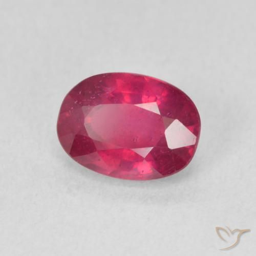 1.23 ct Red Ruby Stone, Natural Ruby in Oval Facet Shape for Sale