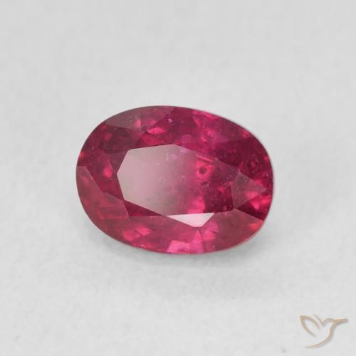 1.54 ct Red Ruby Stone, Natural Ruby in Oval Facet Shape for Sale