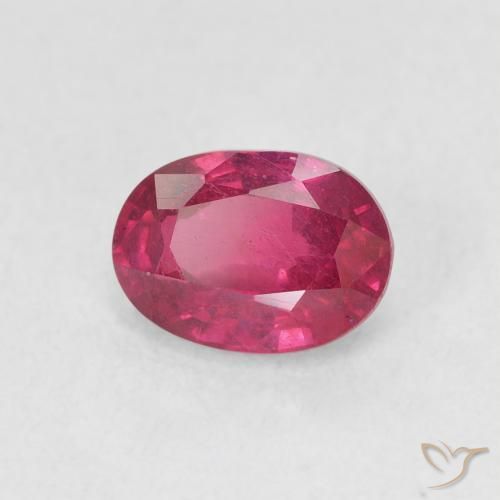 1.25 ct Red Ruby Stone, Natural Ruby in Oval Facet Shape for Sale