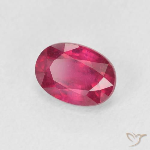 1.36 ct Red Ruby Stone, Natural Ruby in Oval Facet Shape for Sale