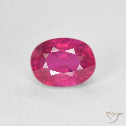 1.34ct Natural Light Red Ruby, Oval, VS