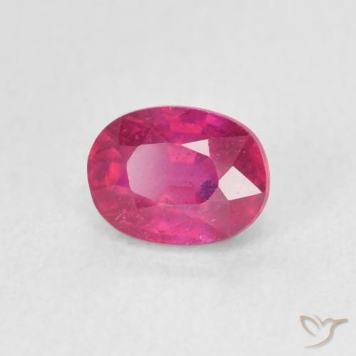 1.34 ct Red Ruby Stone, Natural Ruby in Oval Facet Shape for Sale